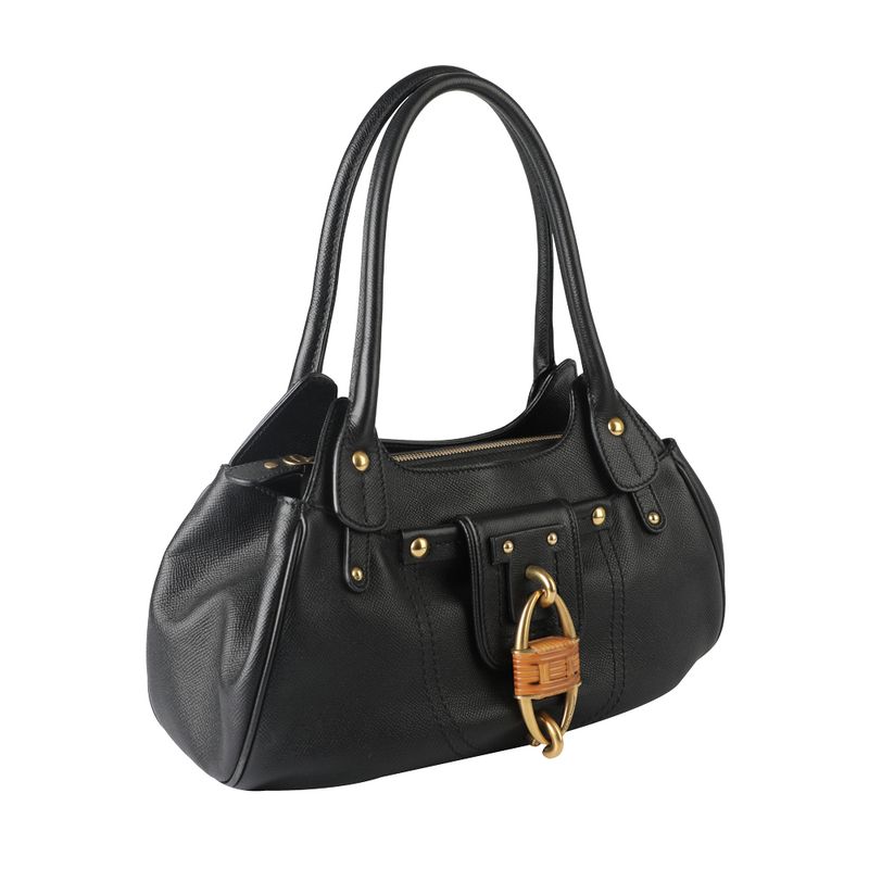 Bolsa-Salvatore-Ferragamo-Cadeado-Couro-Preto