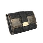 Carteira-Jimmy-Choo-Envelope-Couro-Python-Preta