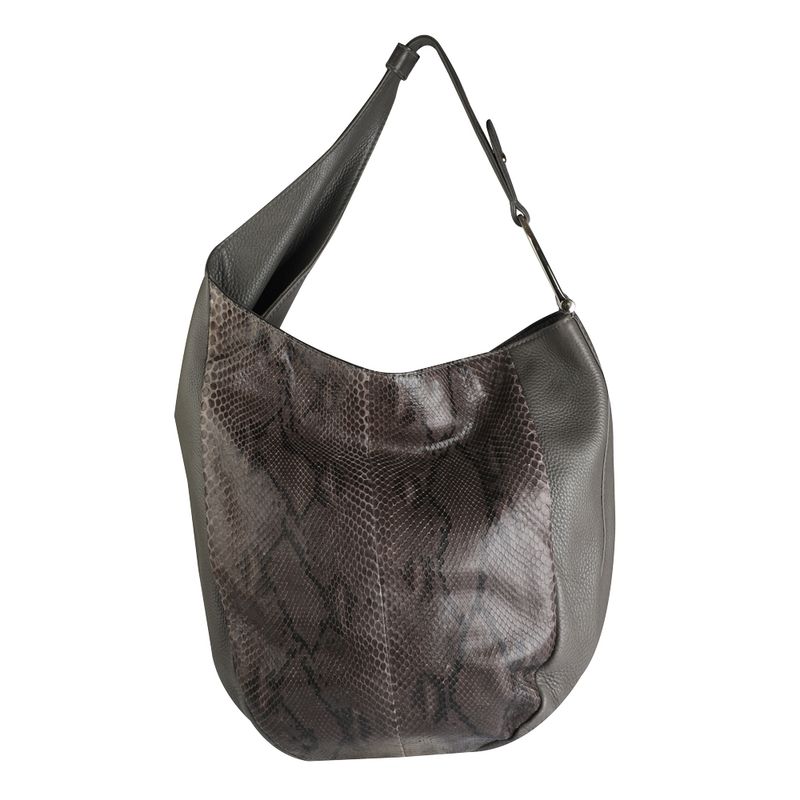 Bolsa-Gucci-Sacola-Couro-Python-Cinza