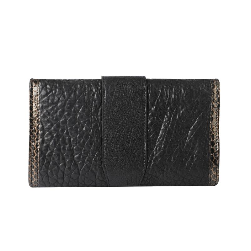 Carteira-Jimmy-Choo-Envelope-Couro-Python-Preta