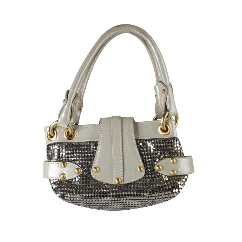 Bolsa-Jimmy-Choo-Fivela-Couro-Metal-Prata