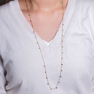 Colar Longo Ouro Triangulos