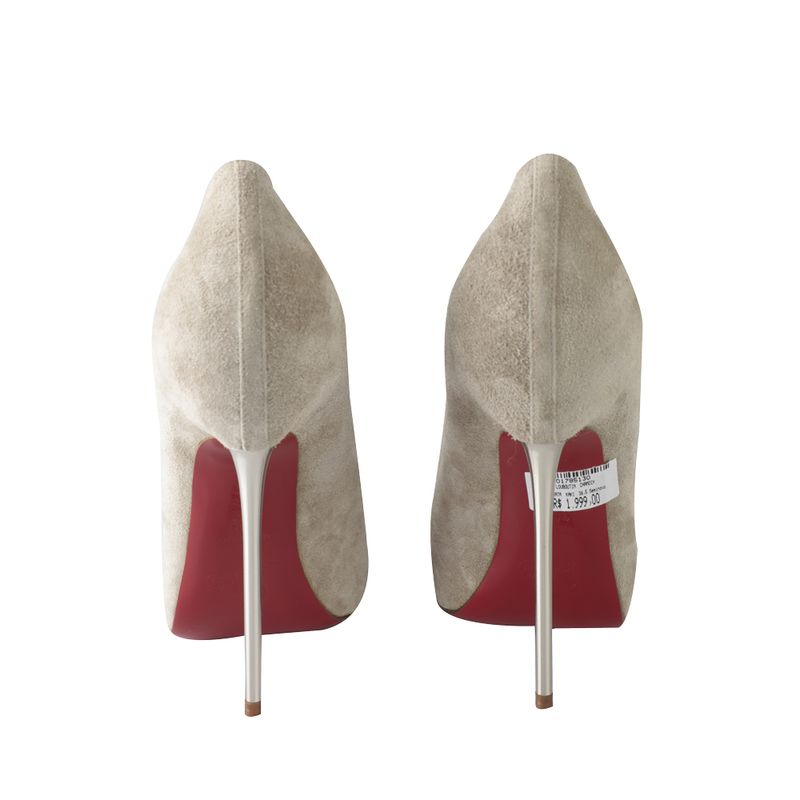 Scarpin-Louboutin-Salto-Prata-Kaki