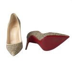 Scarpin-Louboutin-Rendado-Bege