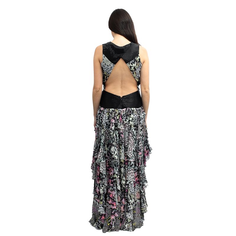 Vestido-Matthew-Williamson-Longo-Babados-Estampado