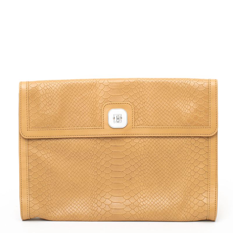 Clutch-Longchamp-Caramelo