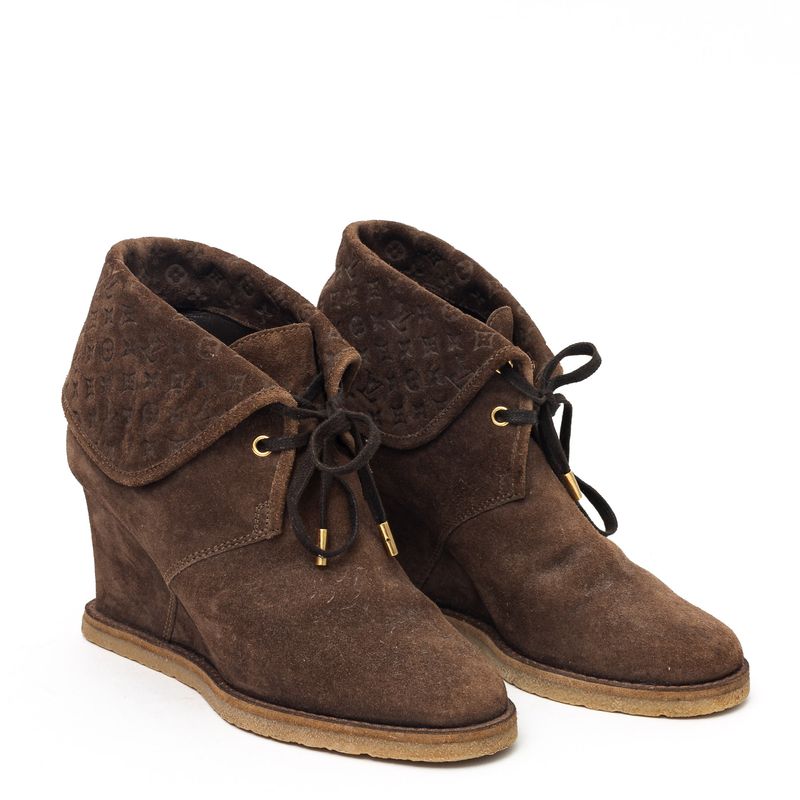 Bota-Louis-Vuitton-Salto-Camurca-Marrom