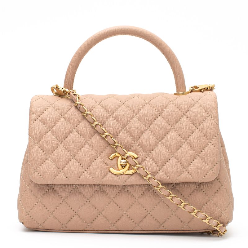 Bolsa-Chanel-Coco-Handle-Caviar-Bege