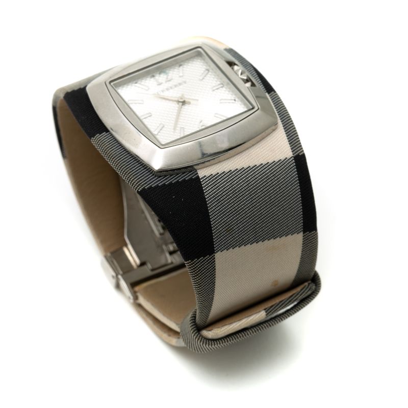 Relogio-Burberry-Tecido-Housecheck-Cinza