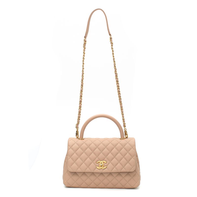 Bolsa-Chanel-Coco-Handle-Caviar-Bege