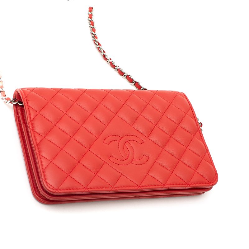 Bolsa-Chanel-Woc-Diamond-Lambskin-Vermelho