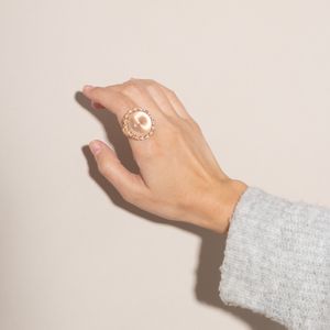 Anel Carla Amorim Encontros Topázio Incolor e Ouro Rosé