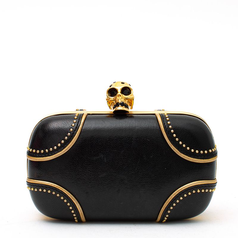 Clutch-Alexander-McQueen-Couro-Preto