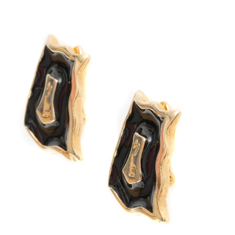 Brinco-Vintage-Esmaltado-Preto