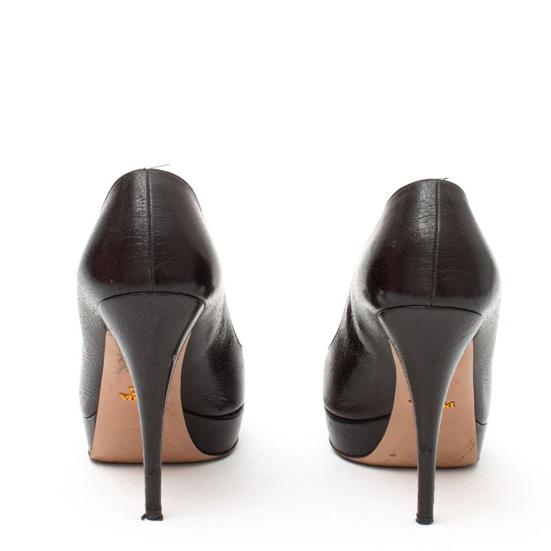 Peep-Toe-Prada-Couro-Marrom