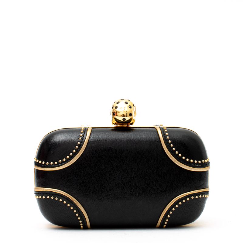Clutch-Alexander-McQueen-Couro-Preto