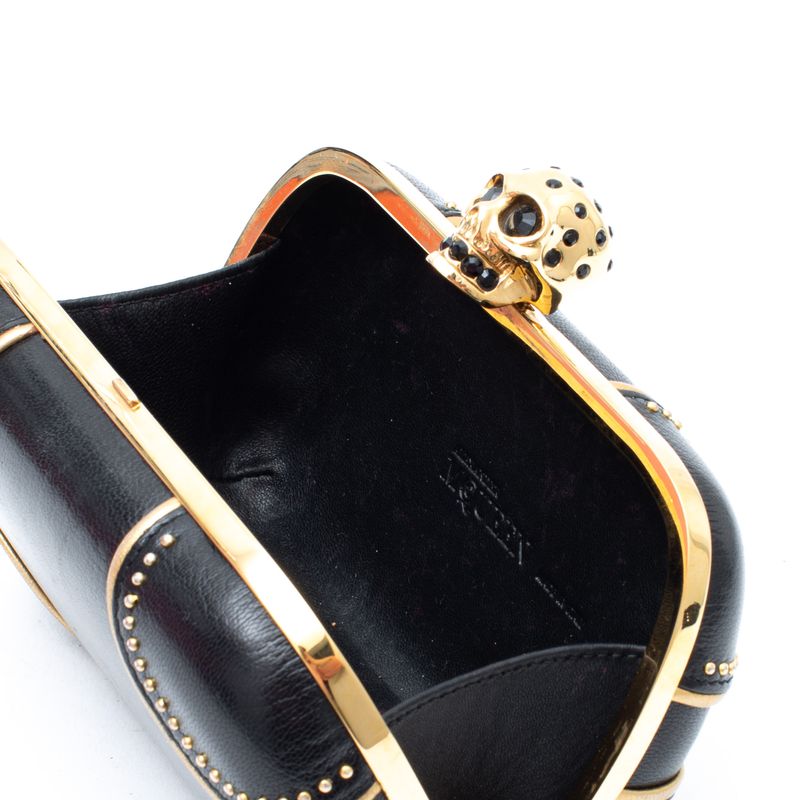 Clutch-Alexander-McQueen-Couro-Preto