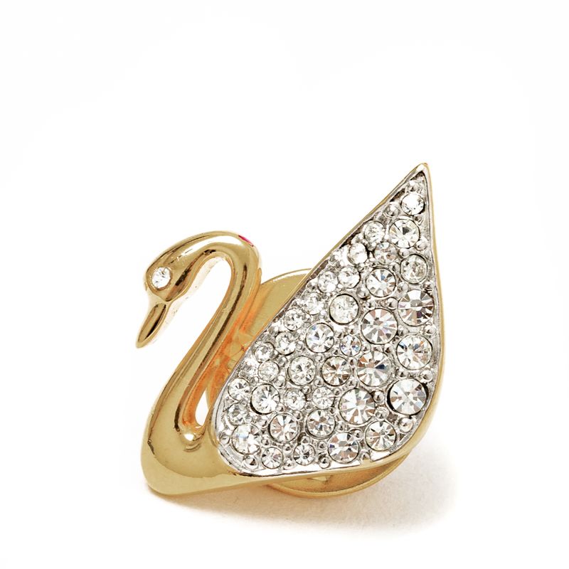 Broche-Swarovski-Cisne-Dourado
