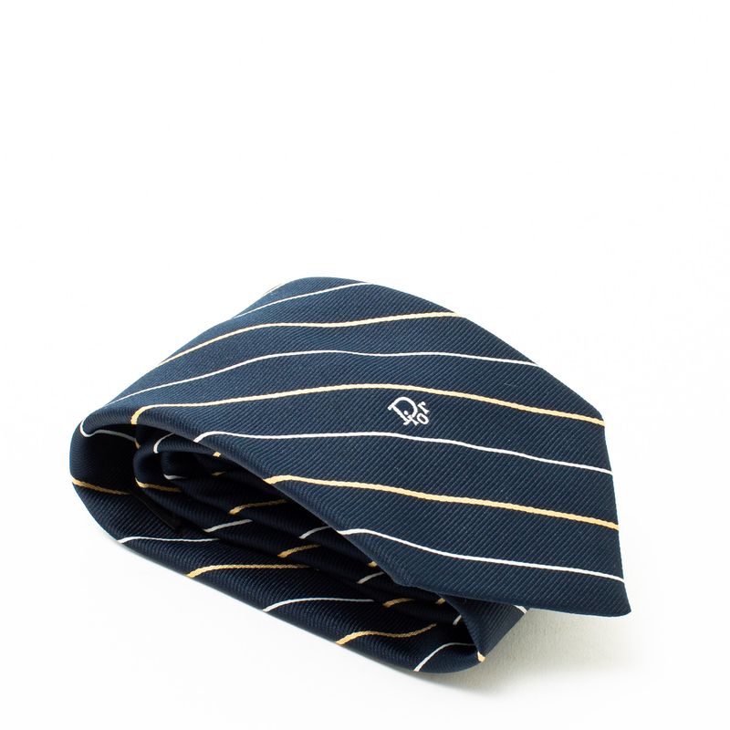 Gravata-Christian-Dior-Azul-Marinho-Listrada