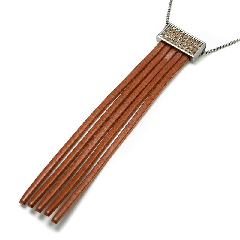 Colar-Swarovski-Metal-Chumbo-e-Couro