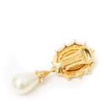 Brincos-de-Pressao-Christian-Dior-Perola-Dourado