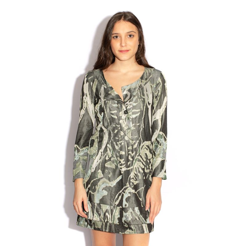 Vestido-Diane-von-Furstenberg-Estampado-Linha-Chumbo