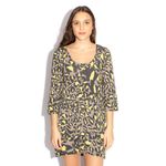 Vestido-Diane-von-Furstenberg-Oncinha-Cinza-e-Verde-Neon