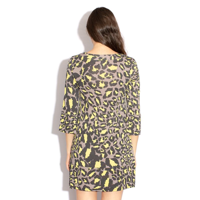 Vestido-Diane-von-Furstenberg-Oncinha-Cinza-e-Verde-Neon