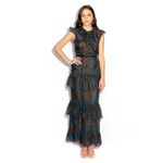 Vestido-Saint-Laurent-Vintage-Marrom-e-Azul