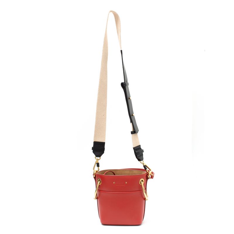 Bolsa-Chloe-Mini-Roy-Bucket-Couro-Vermelho