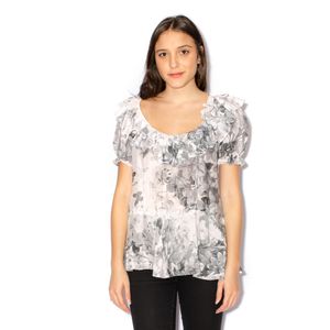 Blusa Cris Barros Estampada Babados
