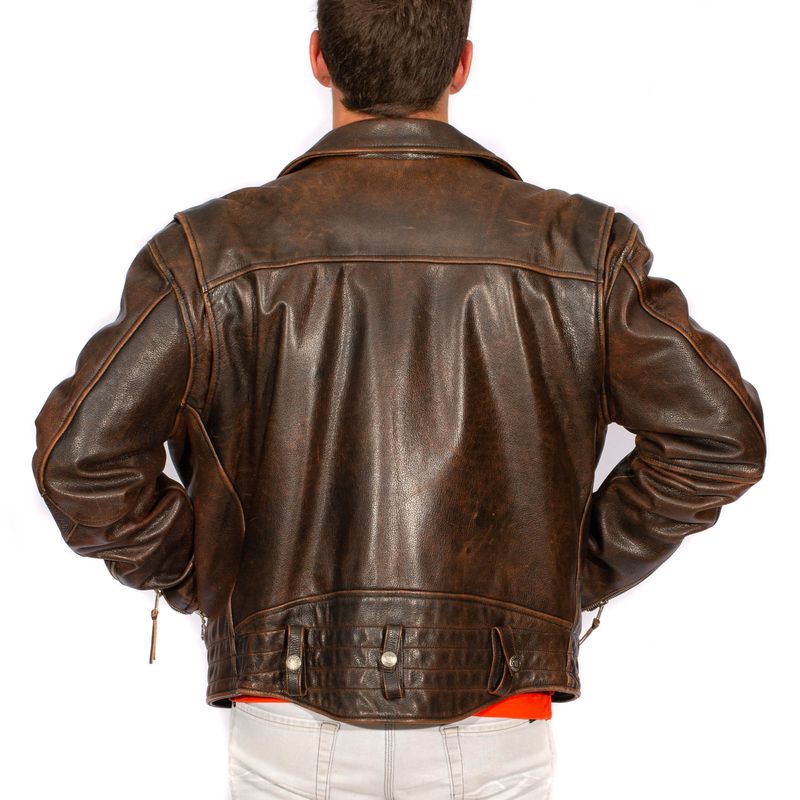 Jaqueta-Harley-Davidson-Couro-Marrom-Vintage