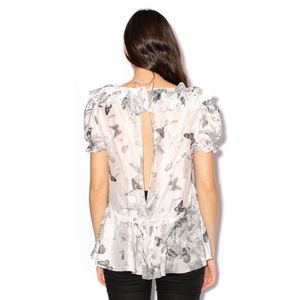 Blusa Cris Barros Estampada Babados