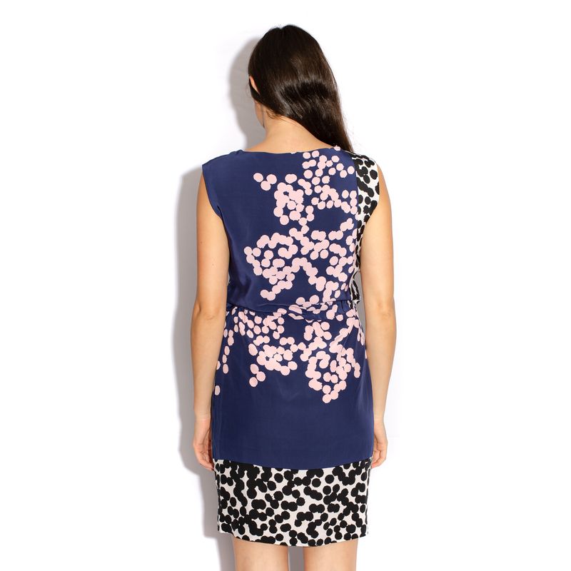 Vestido-Diane-von-Furstenberg-Seda-Azul-Marinho-Estampado