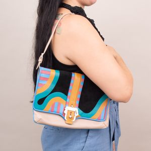 Bolsa Paula Cademartori Bege e Colorida