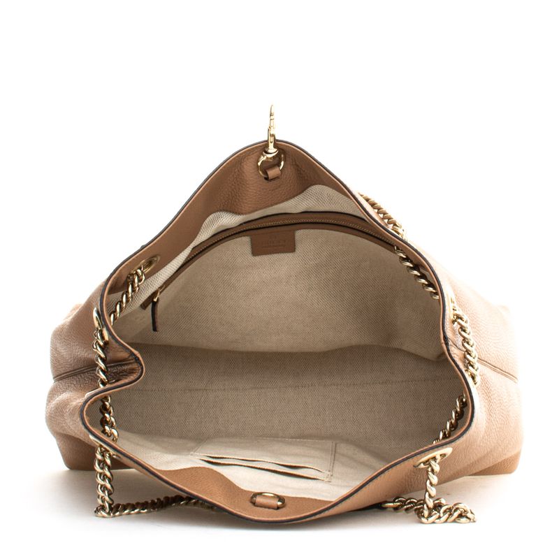 Bolsa-Gucci-Soho-Chain-Tote-Nude