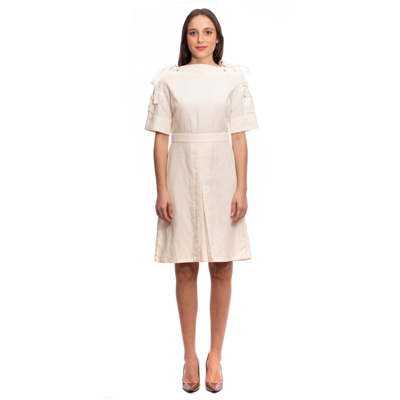 Vestido-Gucci-Linho-Bege