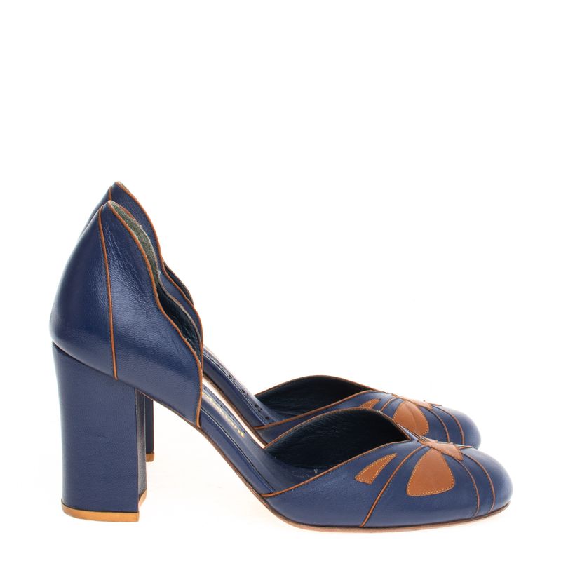 Scarpin-Sarah-Chofakian-Azul-e-Marrom