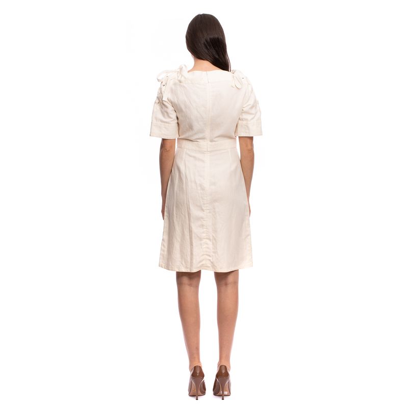 Vestido-Gucci-Linho-Bege