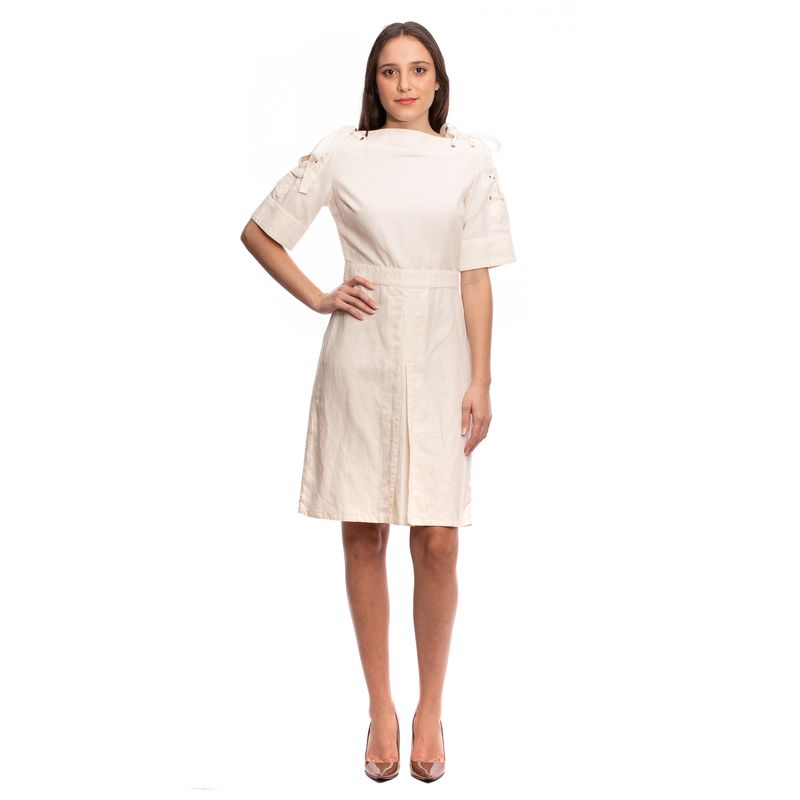 Vestido-Gucci-Linho-Bege