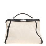 Bolsa-Fendi-Peekaboo-Lona-Cru
