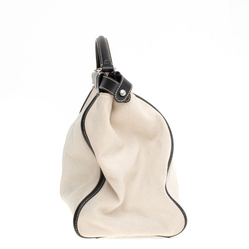 Bolsa-Fendi-Peekaboo-Lona-Cru