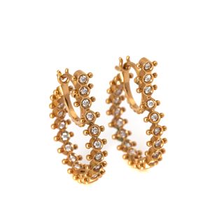 Argola Carla Amorim Caminho ouro rosé e brilhantes