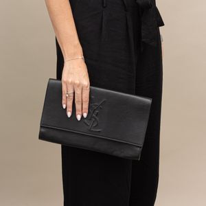 Clutch Saint Laurent Belle de Jour Couro Preto