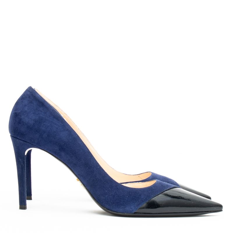 Scarpin-Prada-Couro-e-Camurca-Azul-Marinho-e-Preto