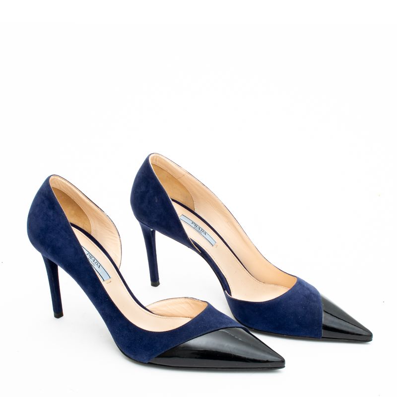 Scarpin-Prada-Couro-e-Camurca-Azul-Marinho-e-Preto