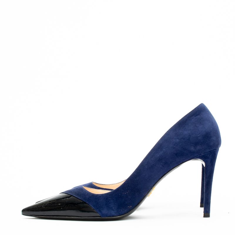 Scarpin-Prada-Couro-e-Camurca-Azul-Marinho-e-Preto