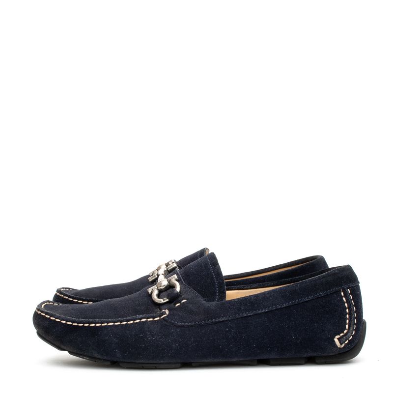 Sapato-Mocassim-Salvatore-Ferragamo-Camurca-Azul