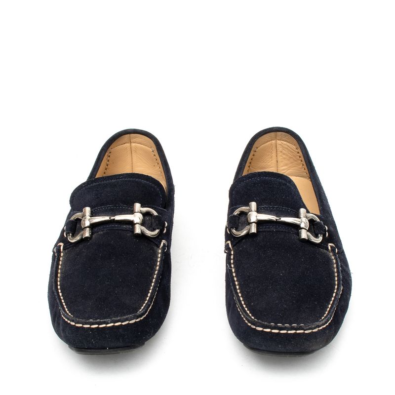 Sapato-Mocassim-Salvatore-Ferragamo-Camurca-Azul