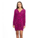 Vestido-Diane-Von-Fusenberg-Magenta-Com-Folhas-Pretas